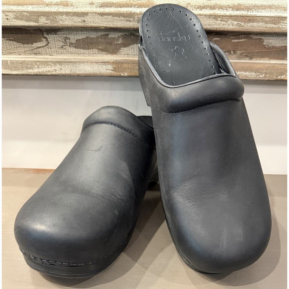DANSKO Sonja Black Leather Professional Mules Clog Size EU 42 US 11